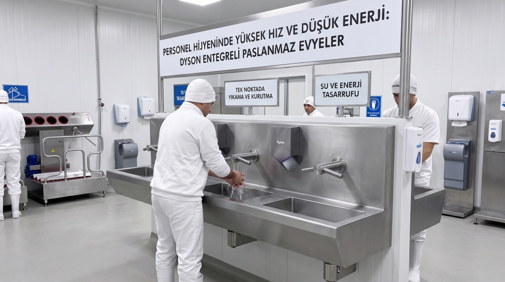 Personel Hijyeninde Yüksek Hız ve Düşük Enerji: Dyson Entegreli Paslanmaz Evyeler